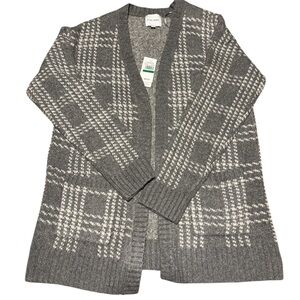 Pink Rose Gray Knit Sweater NWT